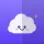 Foldcard app icon — a smiling cloud split down the middle by a fold