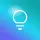 Idea Clear app icon — a white outline light bulb on a teal-to-violet gradient